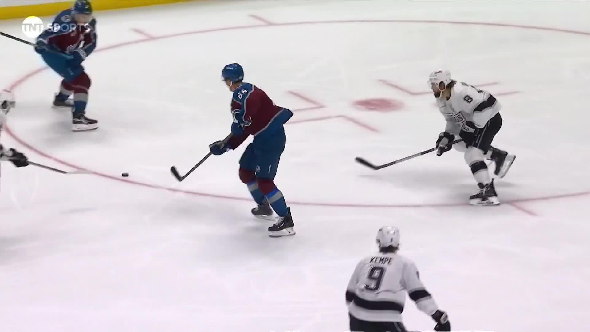 MacKinnon's second goal gave Colorado a 4-2 lead in the second period. Nathan MacKinnon scores his second goal against Los Angeles
